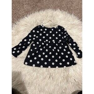 Gap kids girls size 6/7 black and white polka dress shirt